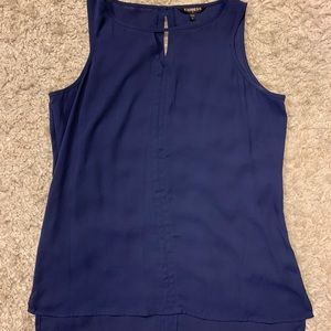 Royal blue tank with key-hole details